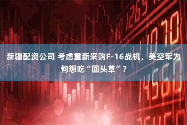 新疆配资公司 考虑重新采购F-16战机，美空军为何想吃“回头草”？